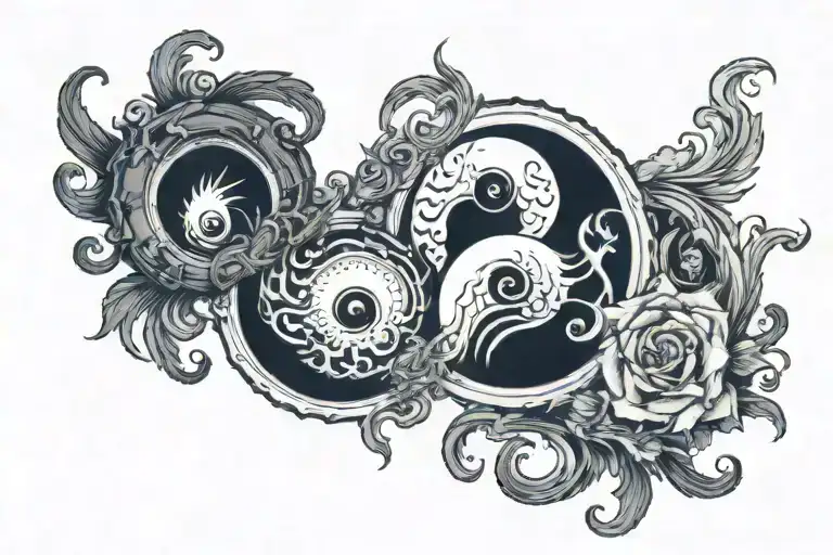 Ying Yang At The Top With Evil Scum On One Side And Heart Wrenching Beauty On The Other Side