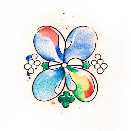 Traditional-style Lucky Clover With A Splash Of Watercolor