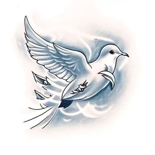 Lighter Burning A Image Of A Dove