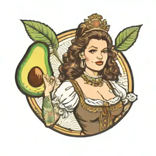 A Female Brown Haired Avocado Wearing A German Bier Hall Outfit