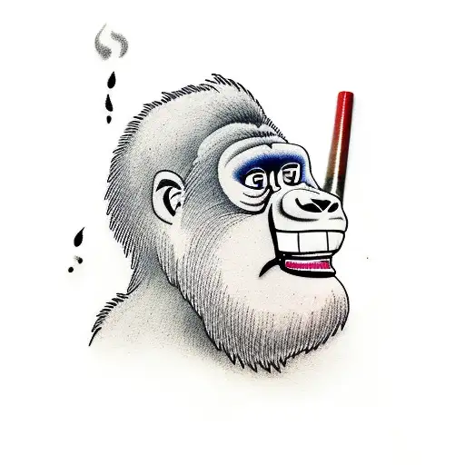 Cartoon Gorilla Smoking