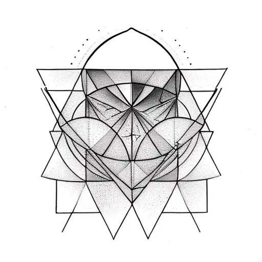 Geometrical Abstract Face With Sacred Geometry