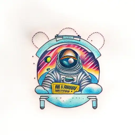 Astronaut Meditating In Space