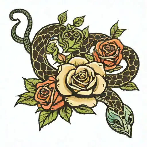 Roses And Snake