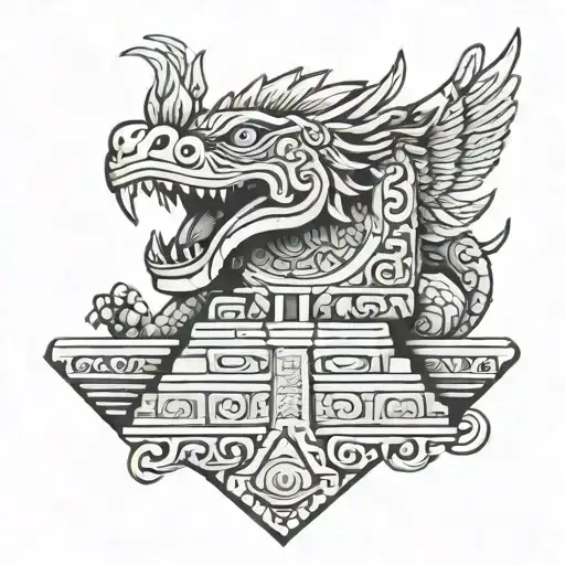 Quetzalcoatl On Mayan Pyramid