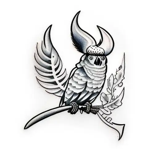 Cockatoo Grim Reaper With Gumleaves