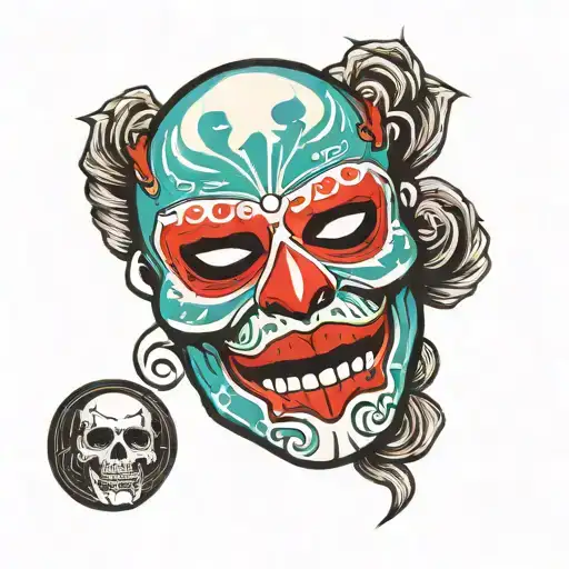 Lucha Libre Mask With Skull Mouth