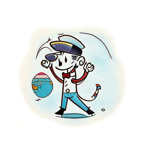 Small Little Cartoon Guy Chilling Minimal