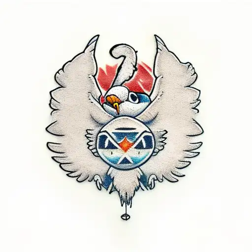 Stitch Hugging A Eagle