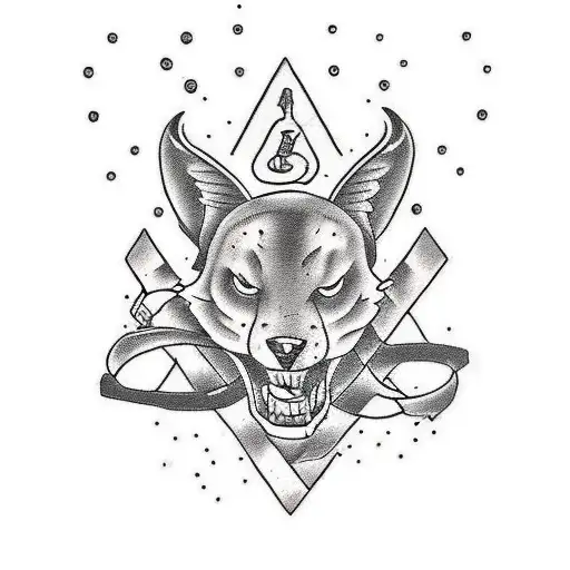 Design A Tattoo Featuring A Dominant Animal And Elements Of Gym Fitness Wich Shows I Work Hard
