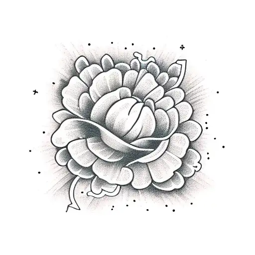 A Stack Of Books With Orange Marigolds Going Through The Center Of The Book