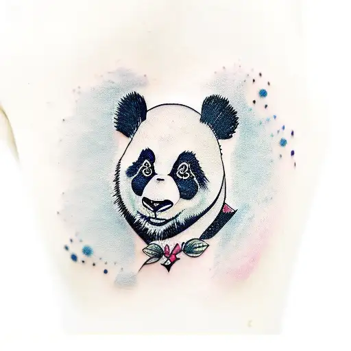 Panda Cartoon With Bored Facial Expression