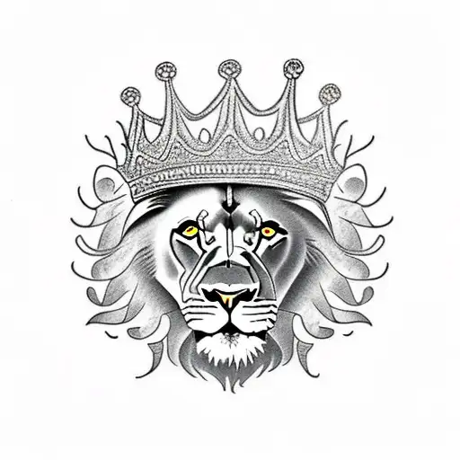 A Lion Wearing A Crown Made Of Dollar Bills