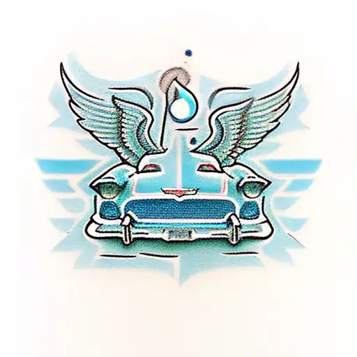 1955 Chevy Baby Blue With 1959 Ford Thunderbird Baby Blue