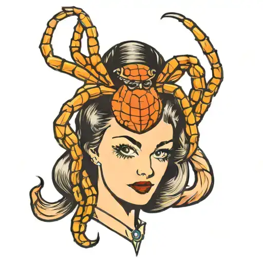 Spider Legs Coming Out From Girl Head