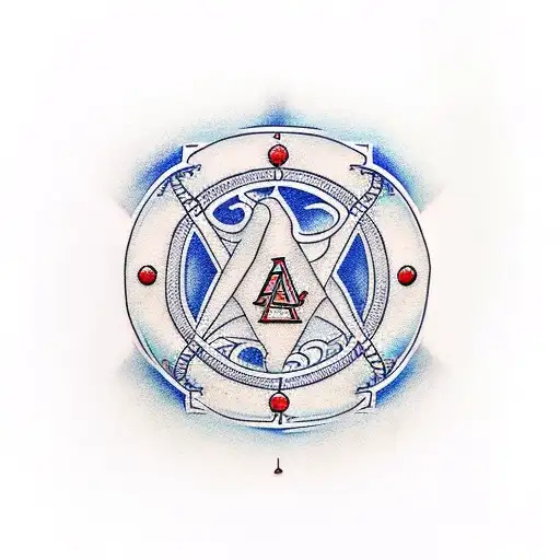 A Traditional Tattoo Of A Baseball Diamond With Alpha Phi Alpha Symbols Incorporated