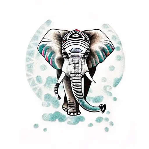 Elephant With Zebra Pattern