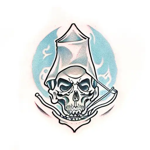 Grim Reaper With A Scythe And Lantern