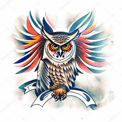 Full Body Standing Eagle Owl