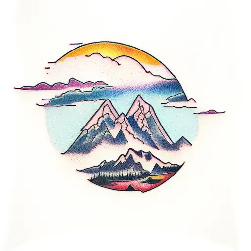 Mountain And Waterfall