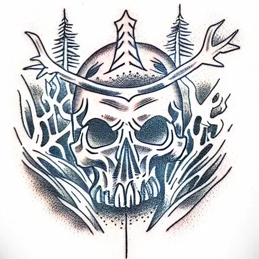 Skull In A Forest