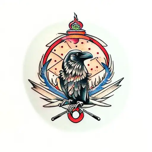 Raven Books Red Circle Background