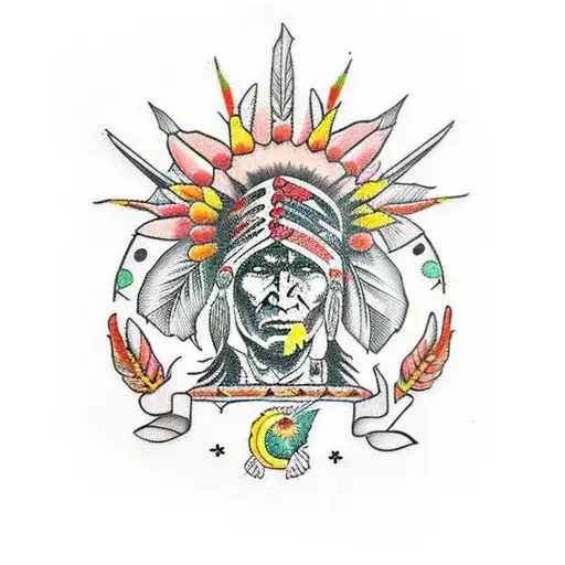 A Beautiful Floral Arrangement Incorporating Elements Of Native American And Jamaican Culture