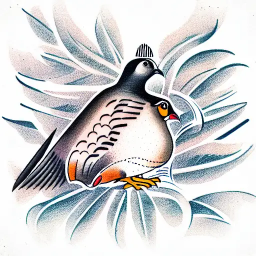 California Male Quail With Antenna Portrait