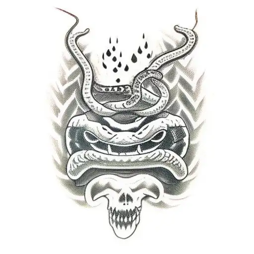 Traditional-style Snake With A Horror-themed Twist