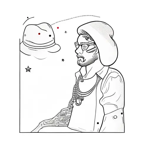 A Man Wearing A Hat And A Necklace