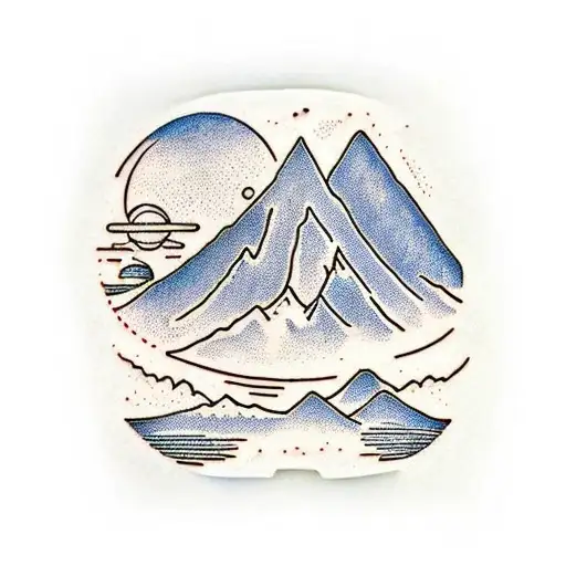 Mountain Scene Sunset Lake Cuff