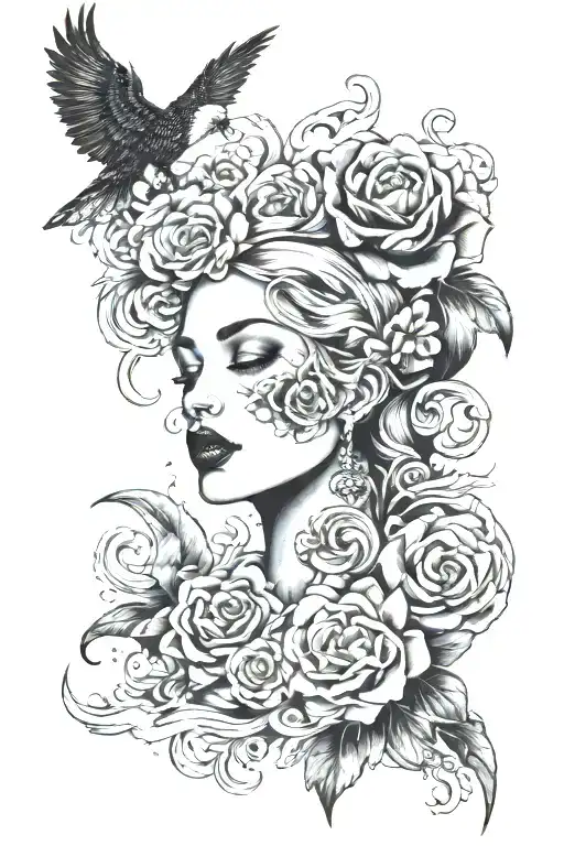 Make A Black In White And Black Tattoo That Visually Expresses Inhale The Future Exhale The Past