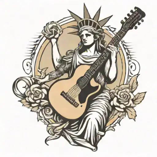 Statue Of Liberty With Guitar