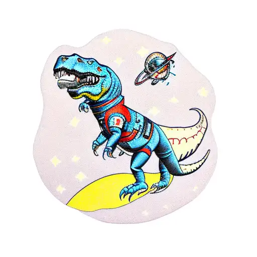 Astronaut Riding A T-rex