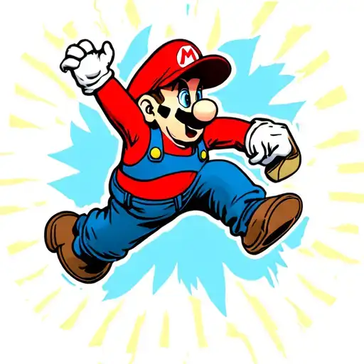 Super Mario Jumping To Hit The Block