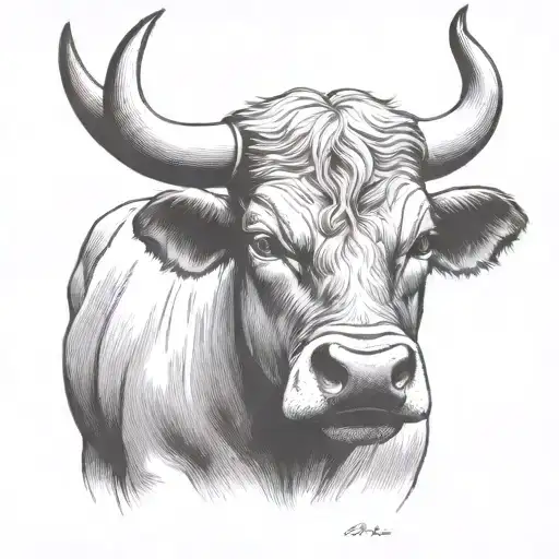The Face Of A Bull From The Front