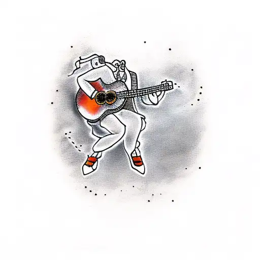 Guitar Playing With A Brush