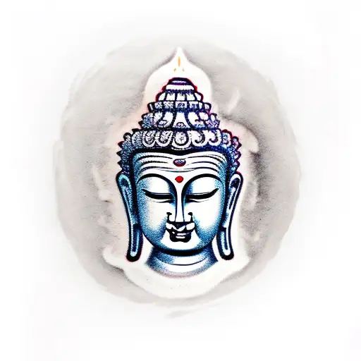 Buddha Tatto With Text Believe In Karma