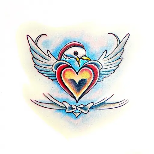 Dove Wings And A Heart
