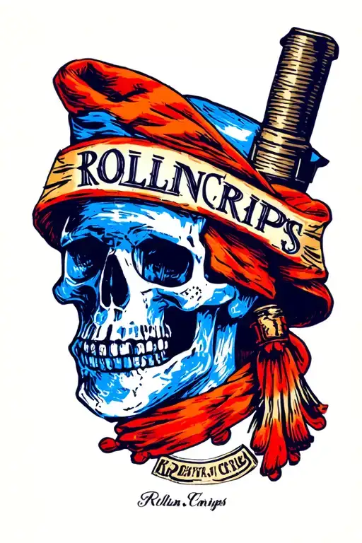 Rollin Crips Gang Logo With Blue Color Sketch