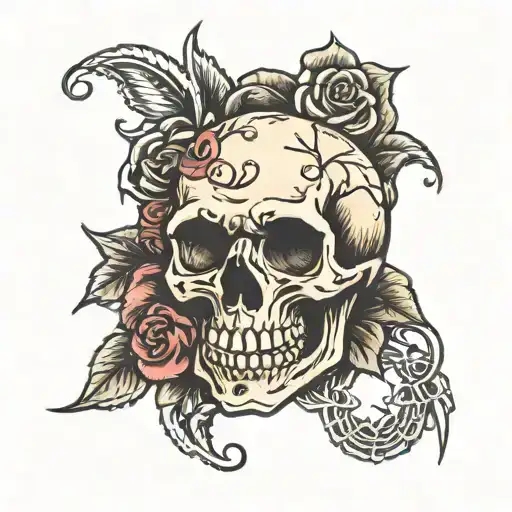 Skull And Rose