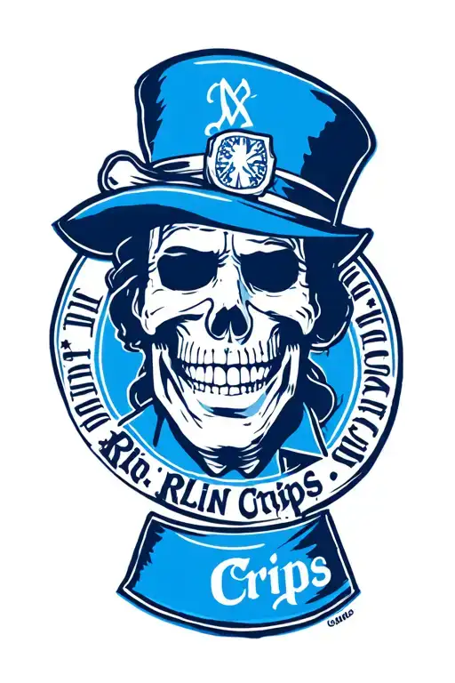 Rollin Crips Gang Logo With Blue Color