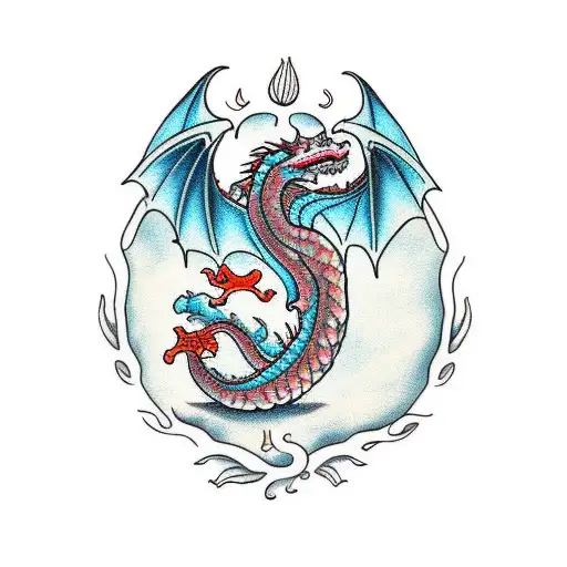 Dragon With Flower