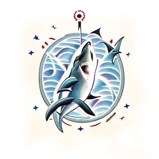 Shark Hit By Harpoon