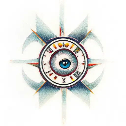 Christian Cross With Eye Of Ra