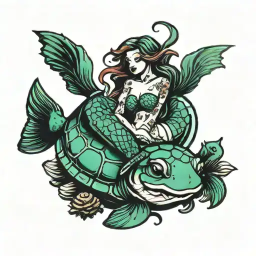 Mermaid And Turtle