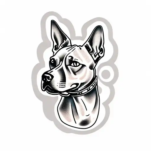 Grey Pitbull With Cropped Ears