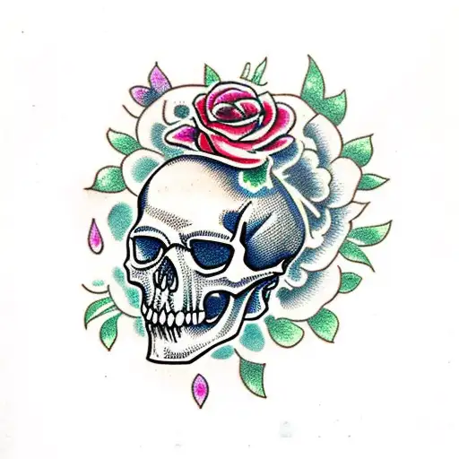 Skull With Flowers