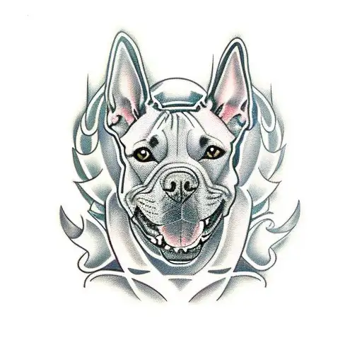 Grey Pitbull With Cropped Ears