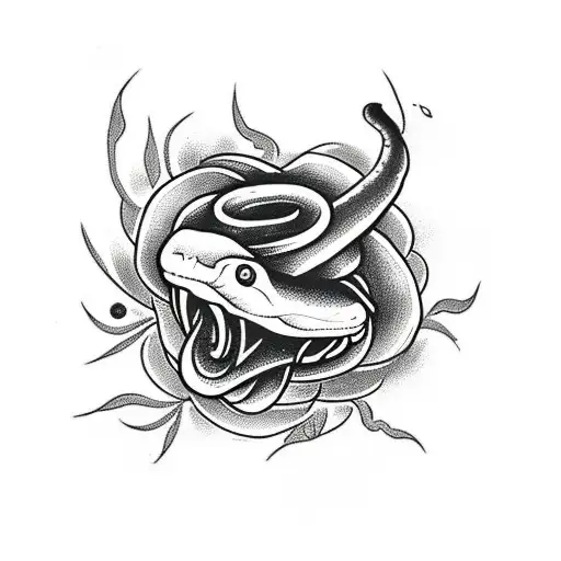 Snake And Flower